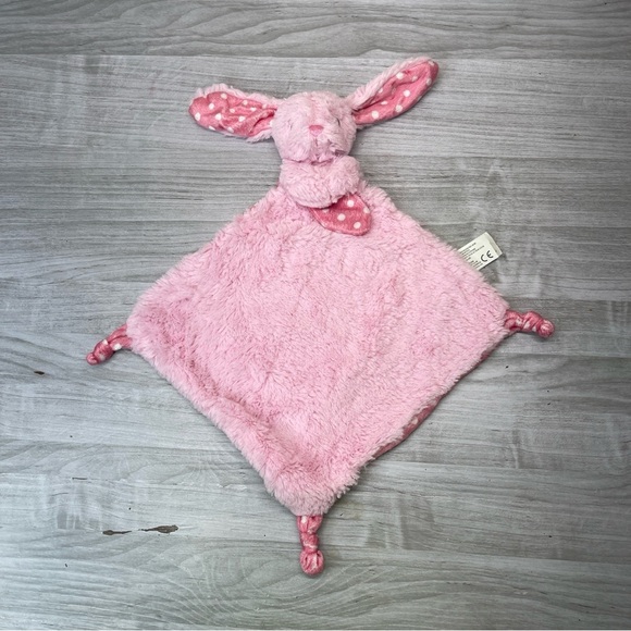 Kellytoy Pink Plush Bunny Rabbit Lovey Binkie Rattle Baby Security Blanket - Picture 2 of 8